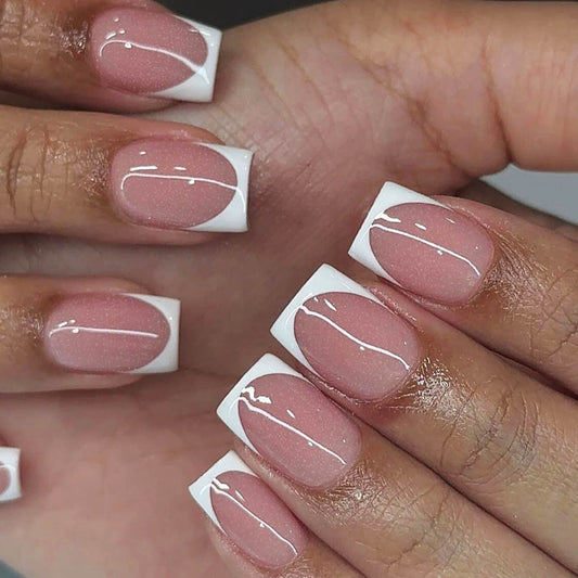 Classic White French All-match Gentle Detachable False Nails