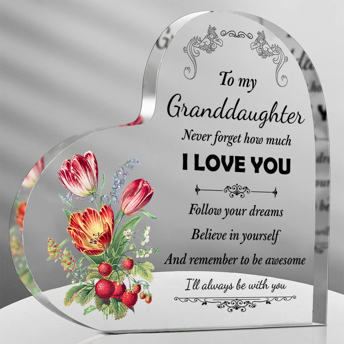 Acrylic Heart-shaped Decoration Crystal Plaques
