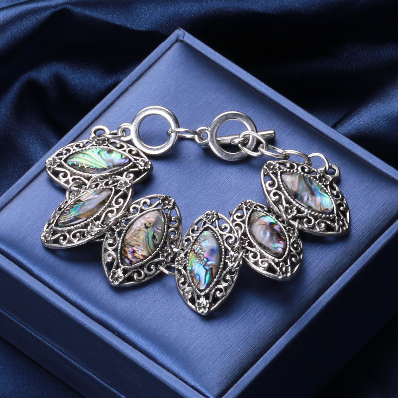 "Vintage Glam" - Oval Abalone Bracelet