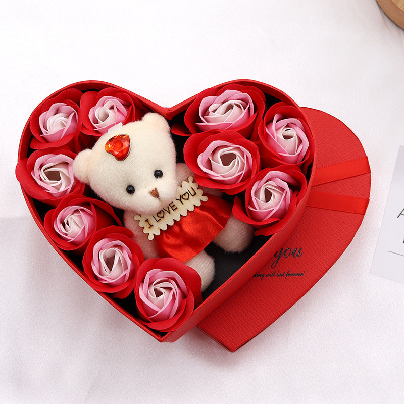Heart-shaped Rose Soap Gift Box