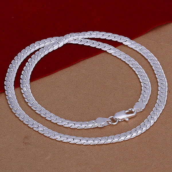 Silver-plated Snake Bone Chain Necklace