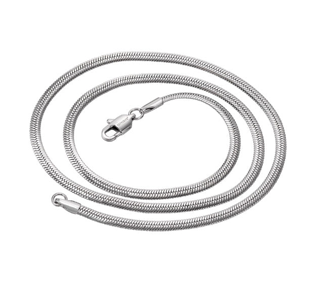 3mm Stainless Steel Flat Snake Bone Chain Necklace