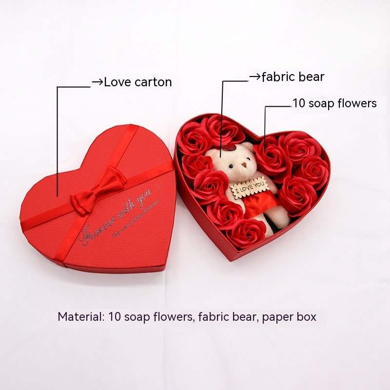 Heart-shaped Rose Soap Gift Box