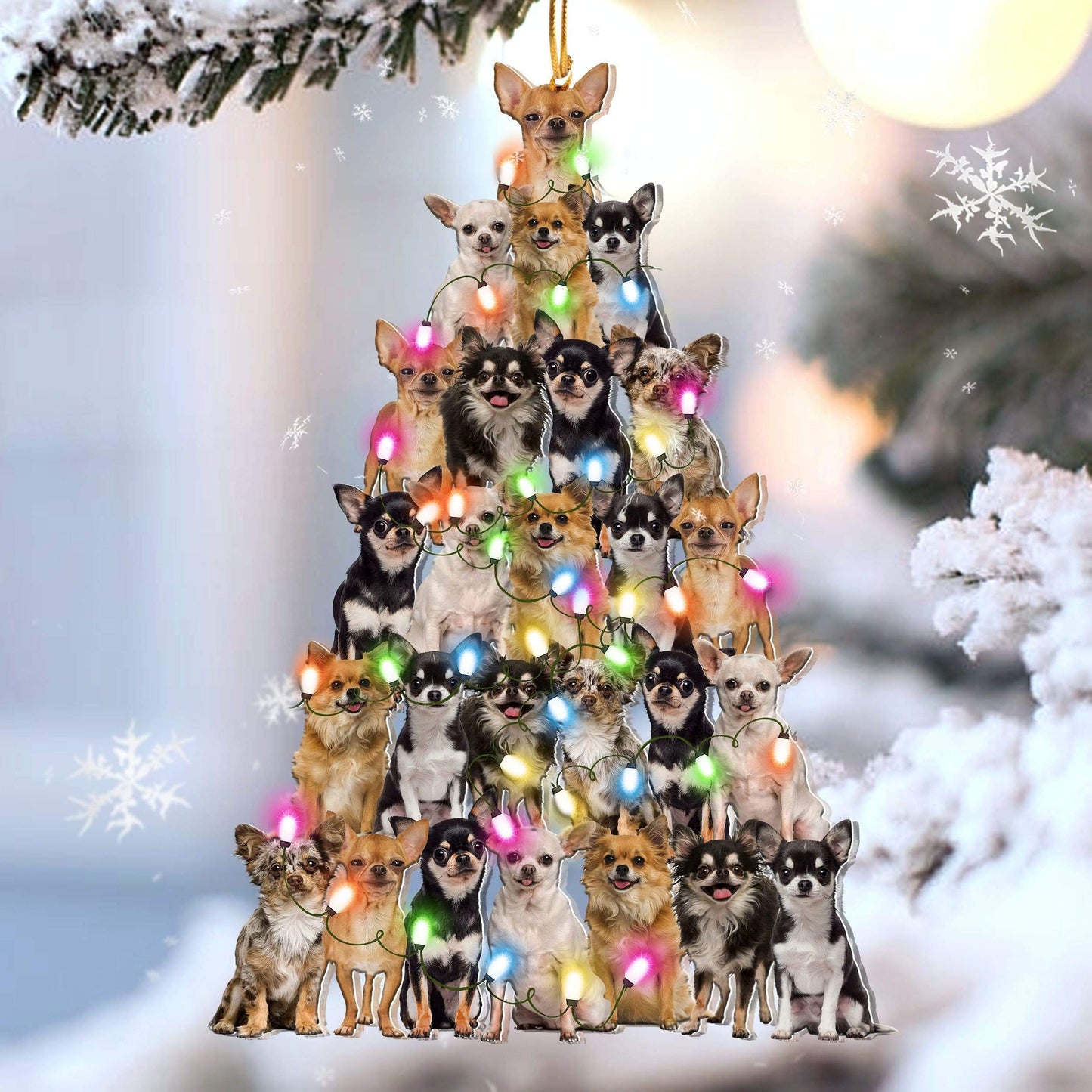 Dog Christmas Tree Acrylic Ornament