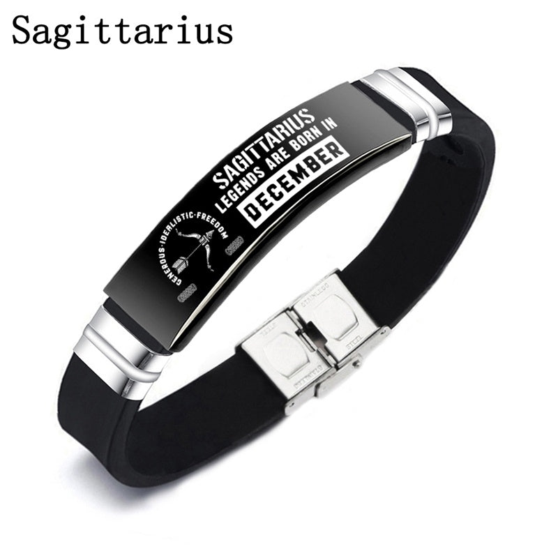 "What's Your Zodiac?" - Bracelet Gift For Women/Men (Black)