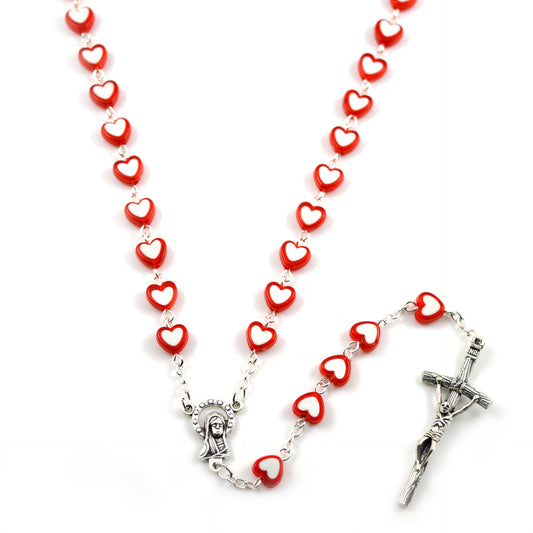 Multicolor Rosary -  Cross Necklace
