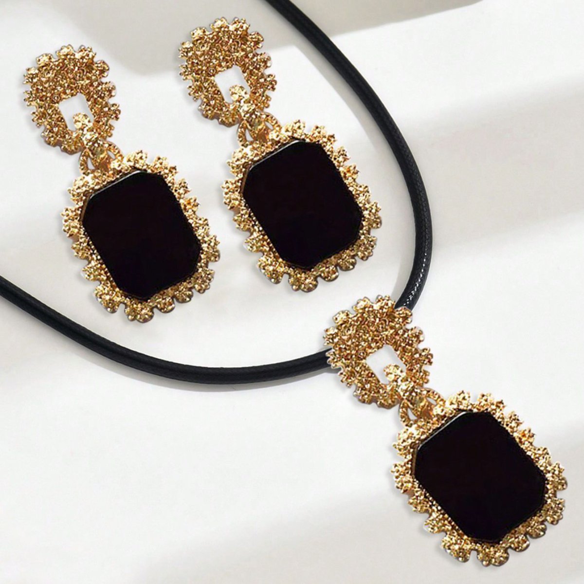 "The Black Onyx" - Statement Jewelry Set