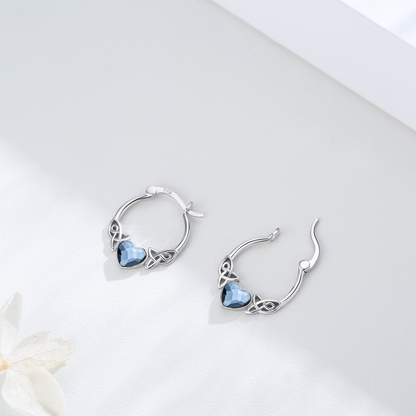 "My Love is Like Oh" - Austrian Crystal Hoop Sterling Silver Earrings