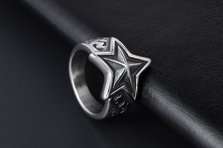 Leopard Star Titanium Steel Ring