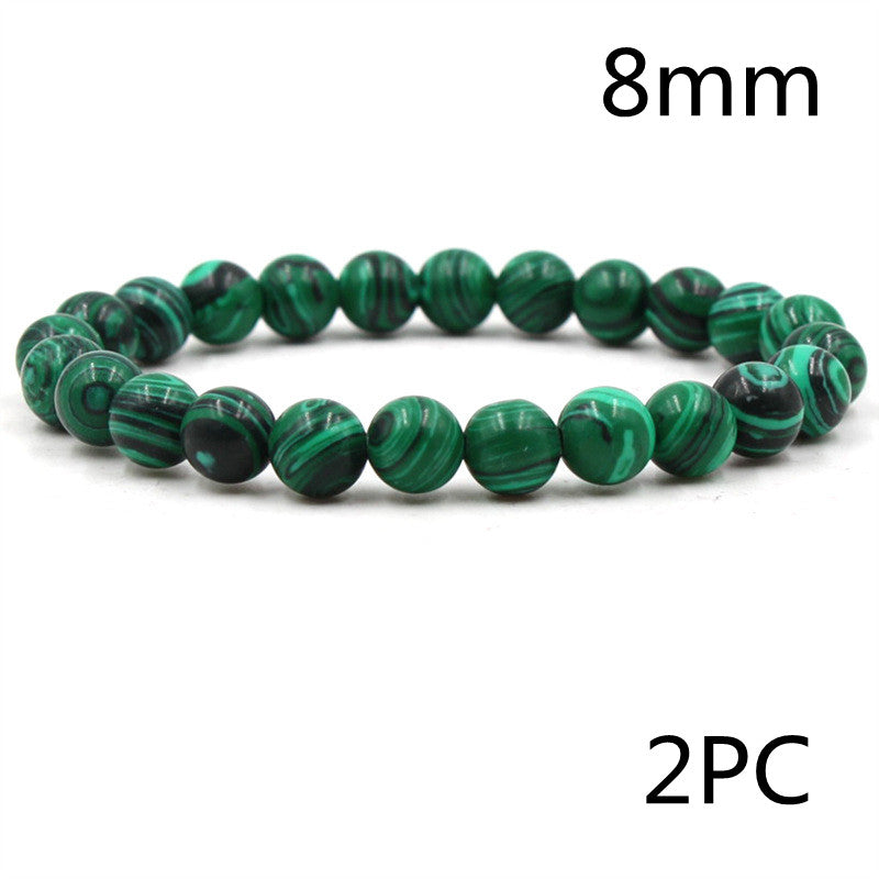 Classic Black Matte Green Malachite Bracelets