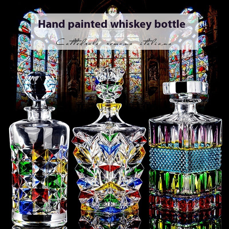 "Whisk of Art" - Handcrafted Crystal Wine Whiskey  Decanter