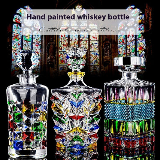 "Whisk of Art" - Handcrafted Crystal Wine Whiskey  Decanter
