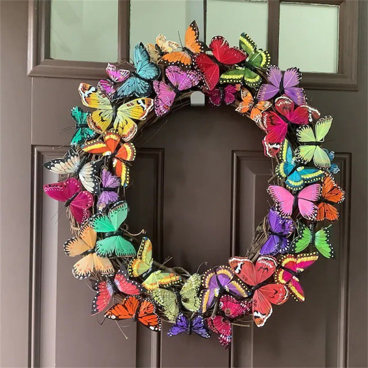 Colorful Butterfly Wreath