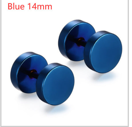 8MM Stainless Steel Barbell Earrings for Men and Women