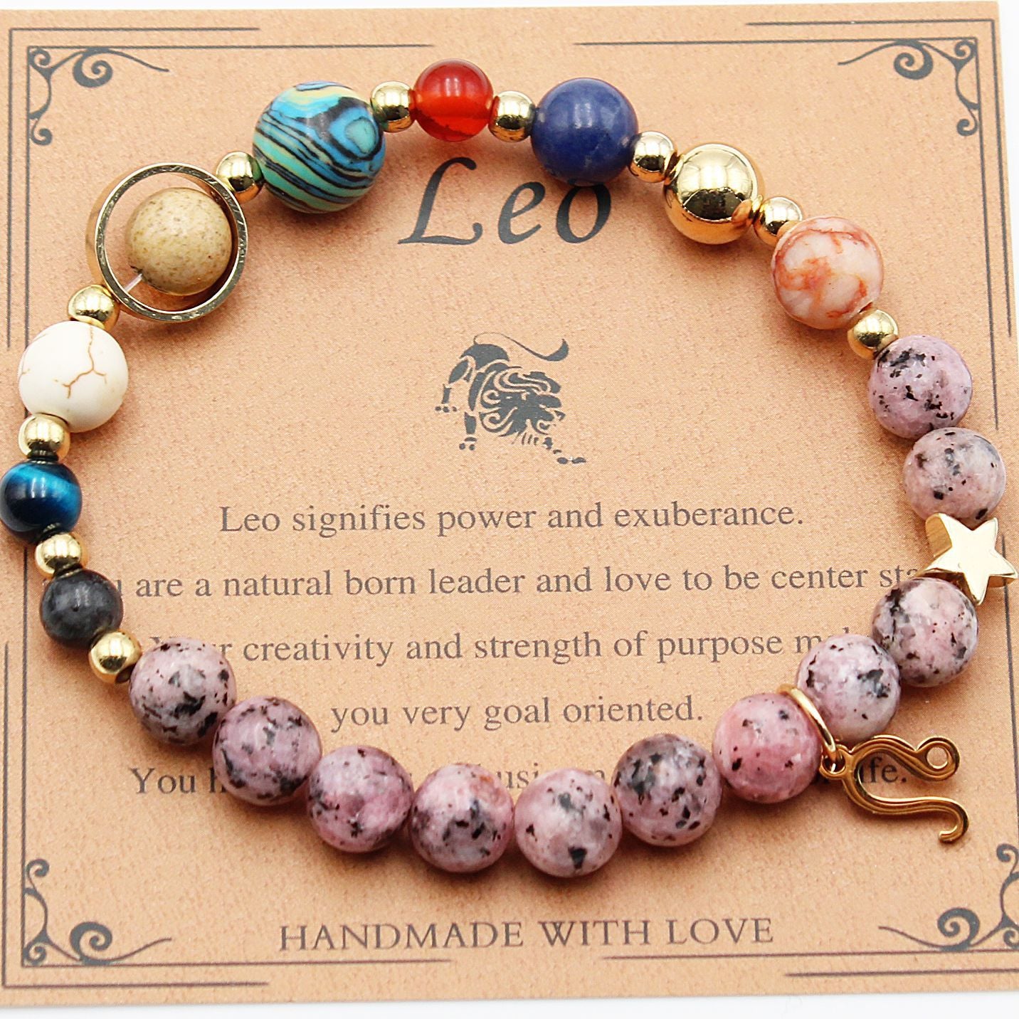 "Beads of Zodiac" - Natural Hemp Stone Bracelet