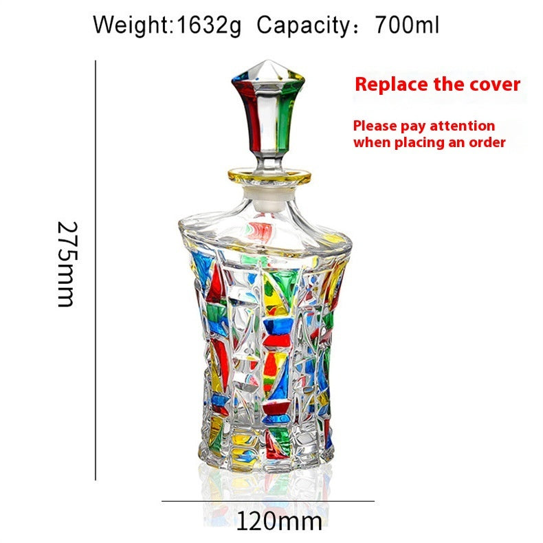 "Whisk of Art" - Handcrafted Crystal Wine Whiskey  Decanter