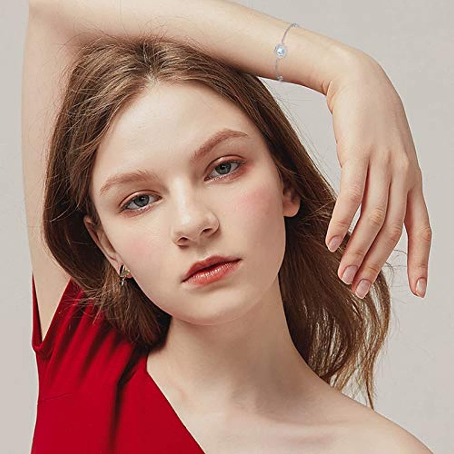 "Moonstone Infinity" - Sterling Silver Link Bracelet