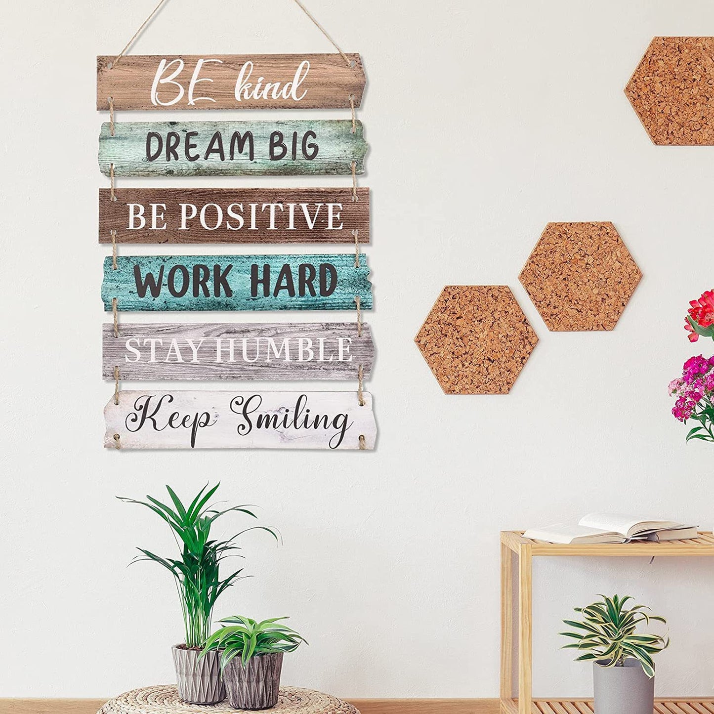 Handmade Wooden Inspirational Quotes Hanging Board
