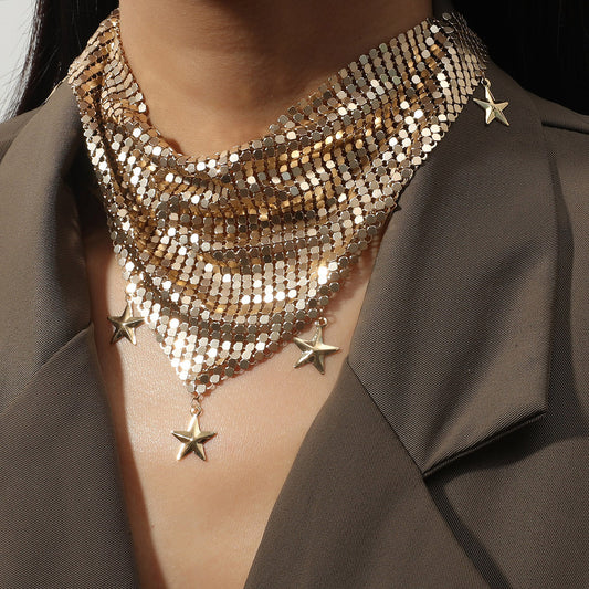 "Five-pointed Star" - Retro Binder Necklace