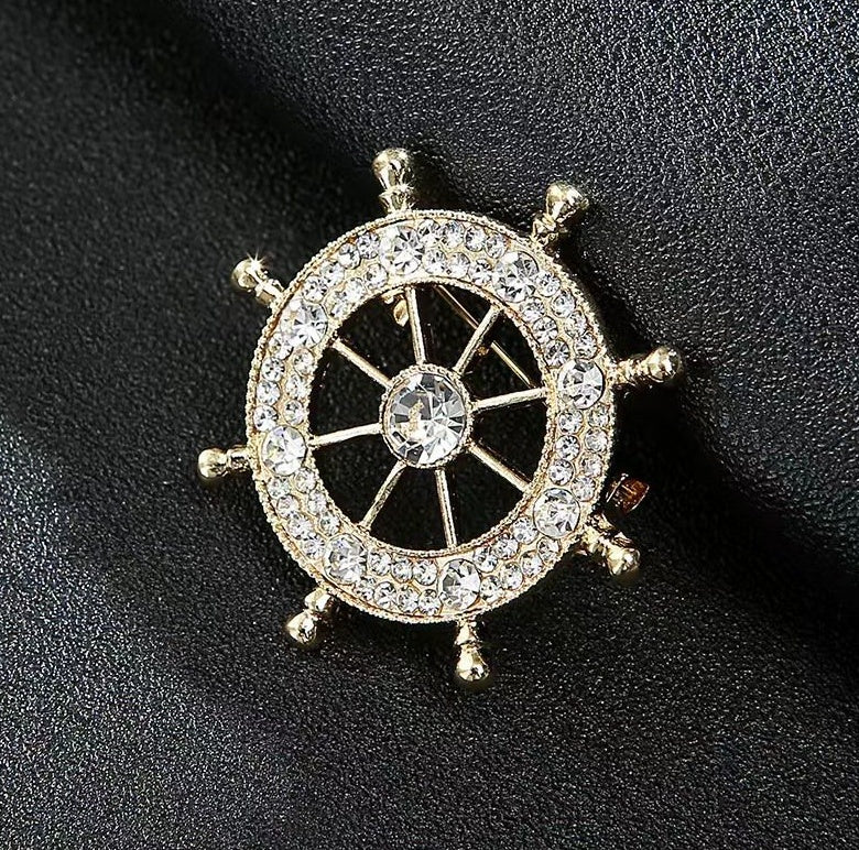 "Navy Wheel" - Diamond Brooch