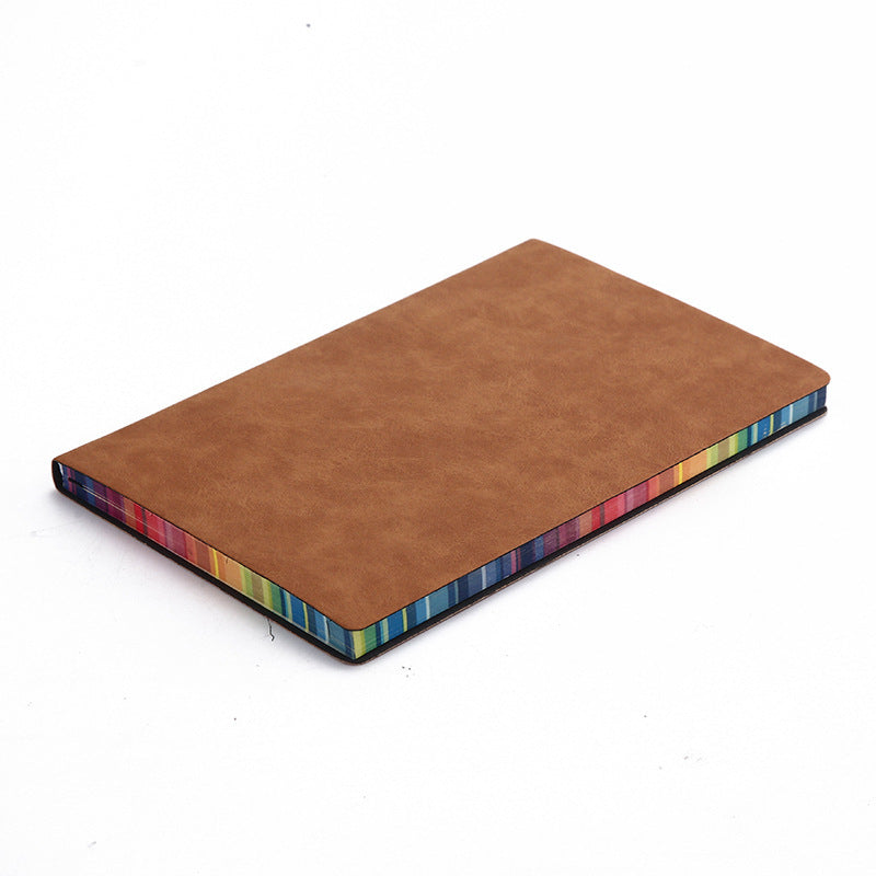 "Write in Color" - A5 Leather Cover Rainbow Paper Journal