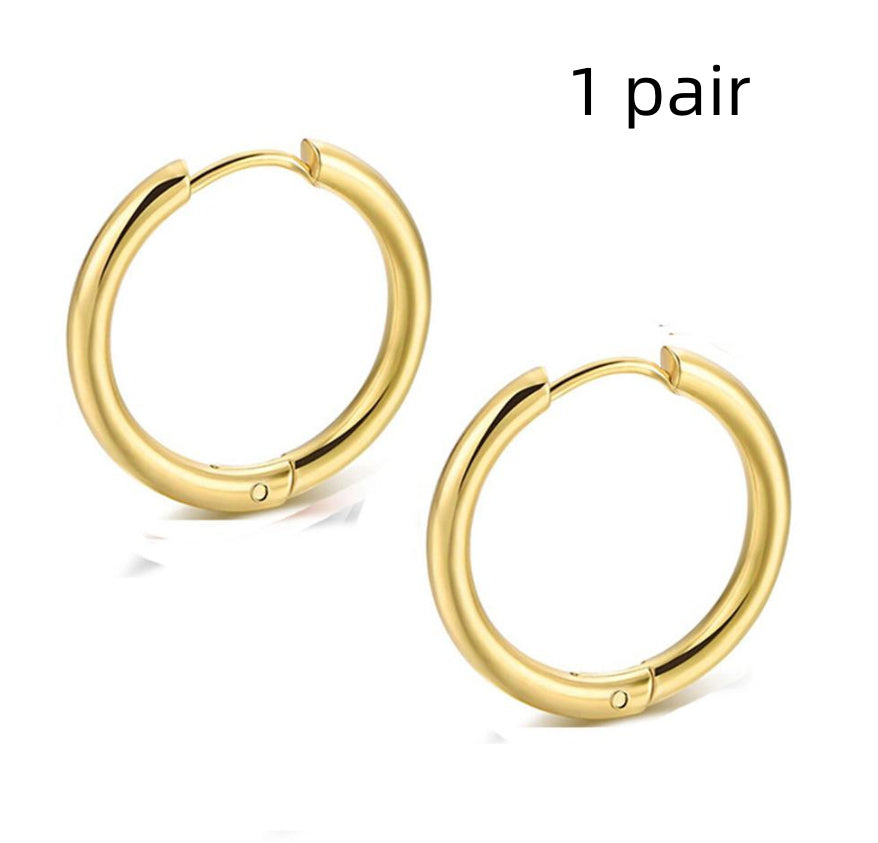 Small Hoop Titanium Steel Earrings