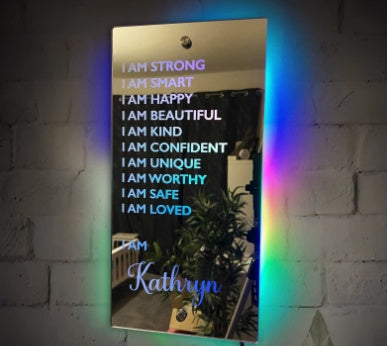 Personalized Name Mirror LED Light For Bedroom