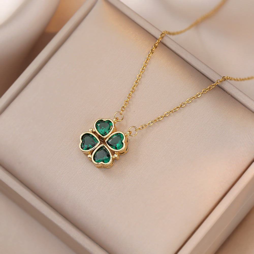 "Emerald Clover" - Necklace