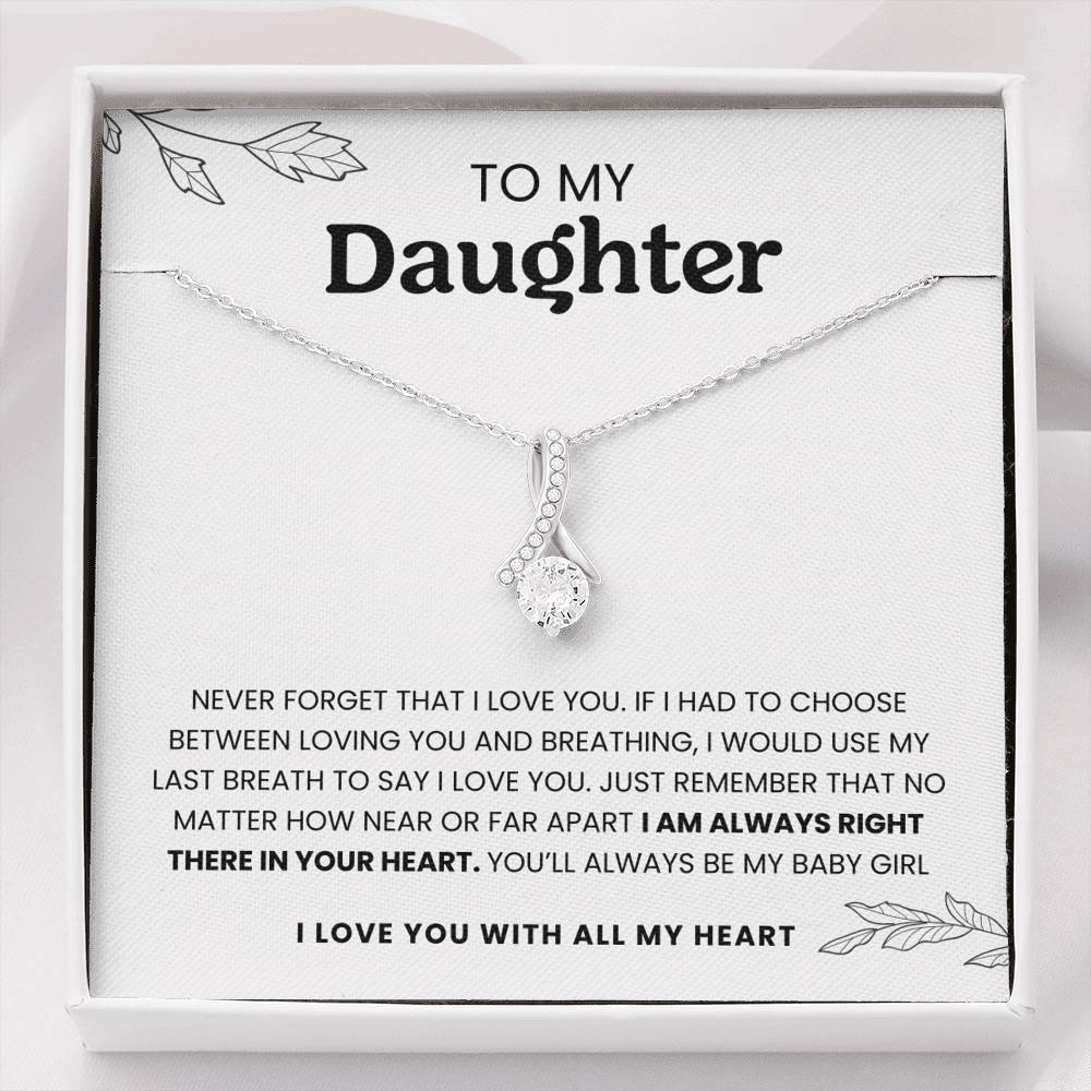 "To My Daughter" - Zircon Pendant Necklace