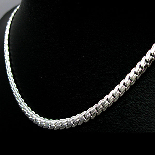 Silver-plated Snake Bone Chain Necklace