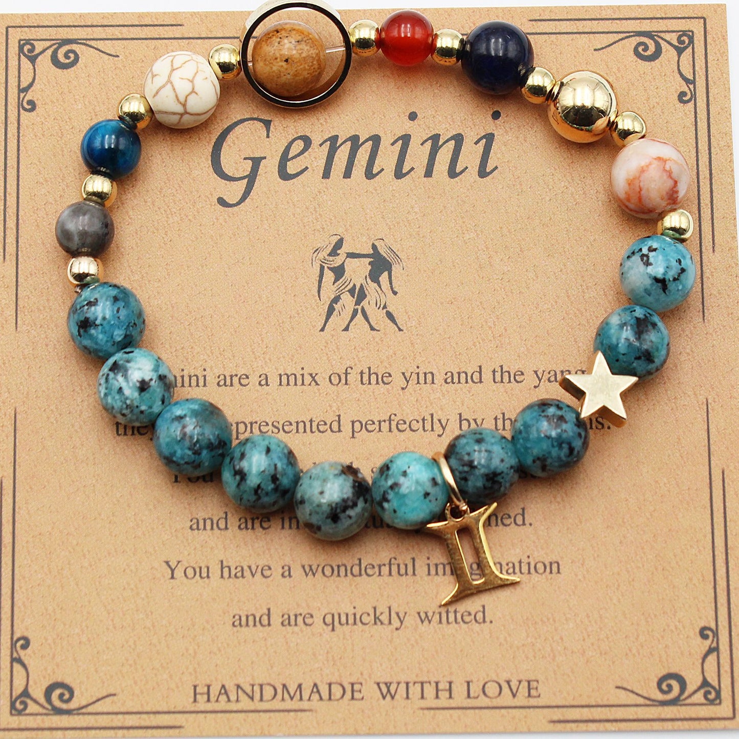 "Beads of Zodiac" - Natural Hemp Stone Bracelet