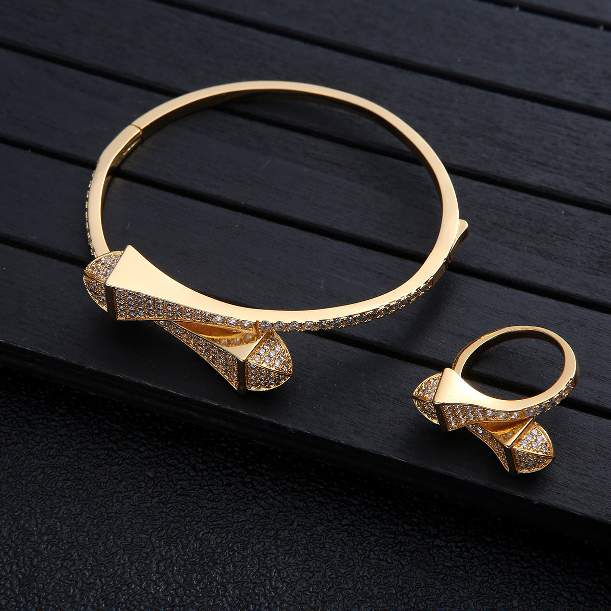 "Egyptian Goddess" - Vintage Brass Wraparound Bangle Set