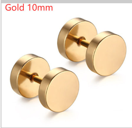 8MM Stainless Steel Barbell Earrings for Men and Women