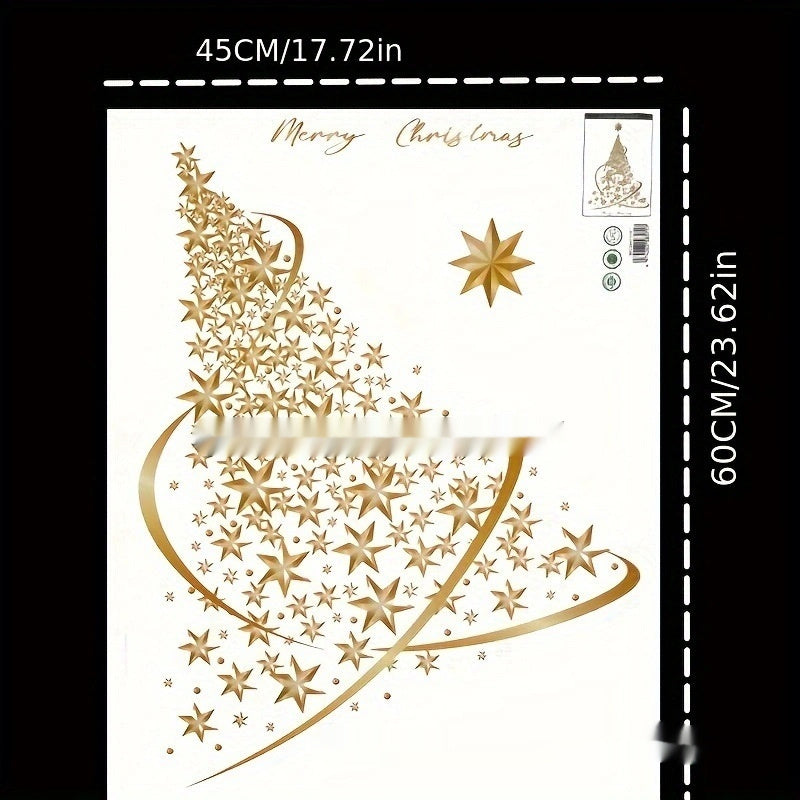 Golden Snowflake Christmas Tree Sticker