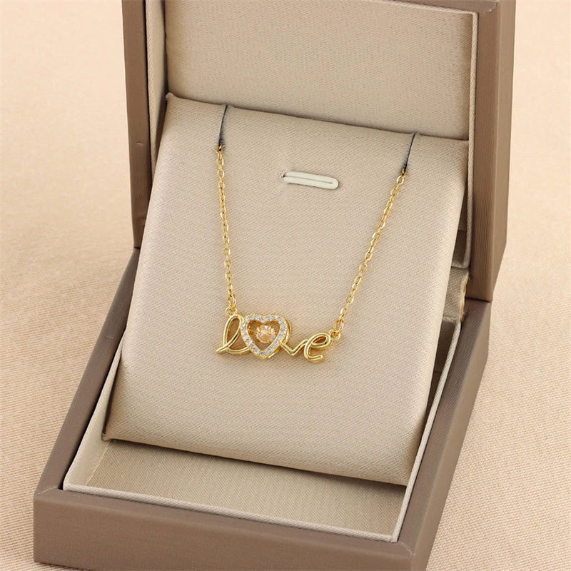 "Love is Gold" - Titanium Steel Necklace