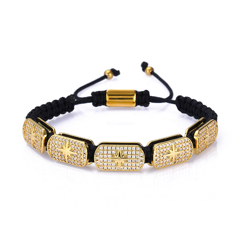 Zircon Star Braided Adjustable Bracelet