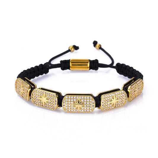 Zircon Star Braided Adjustable Bracelet