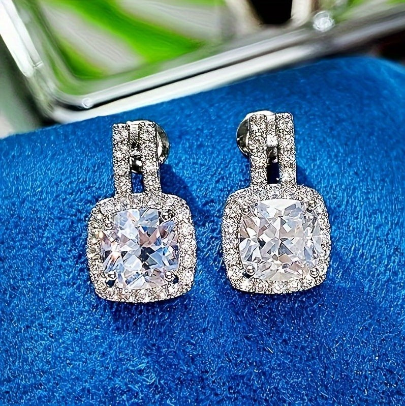 "Dazzling Diamonds" - 2CT Diamond Moissanite Drop Earrings