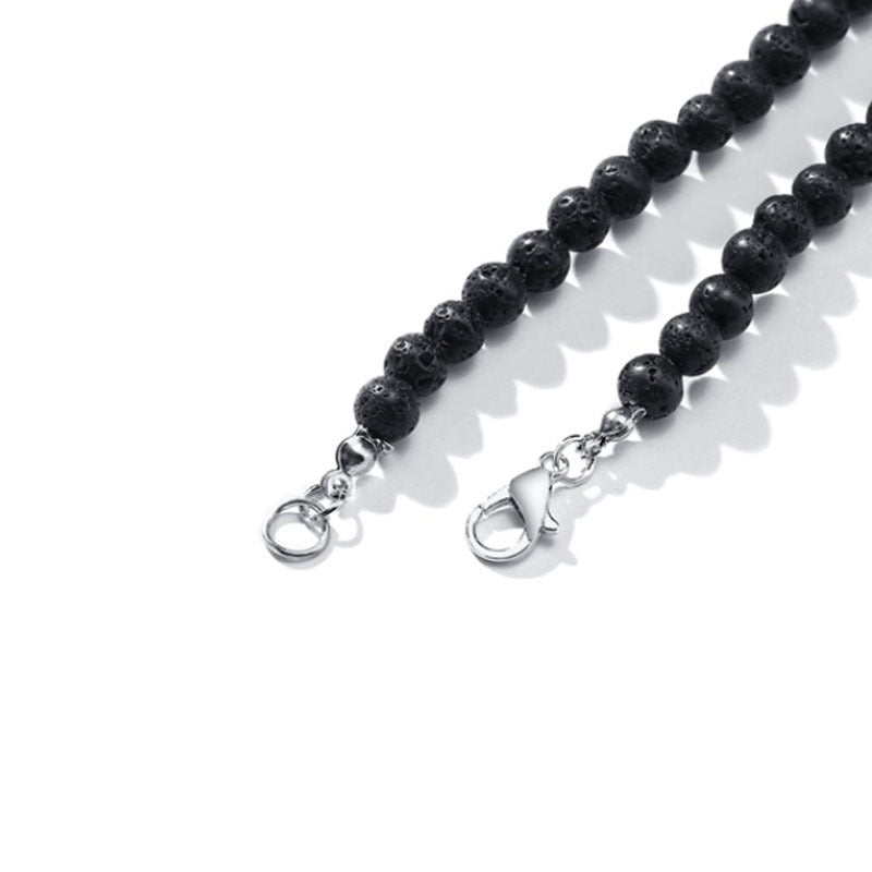Black Matte Volcanic Rock Necklace