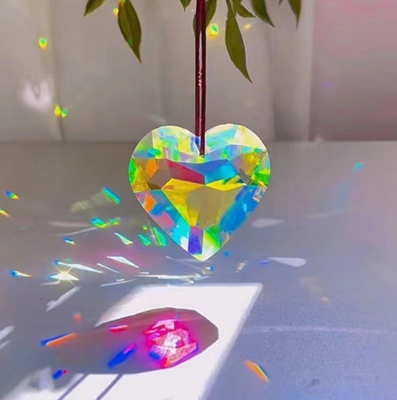 Crystal Heart Chandelier Suncatcher