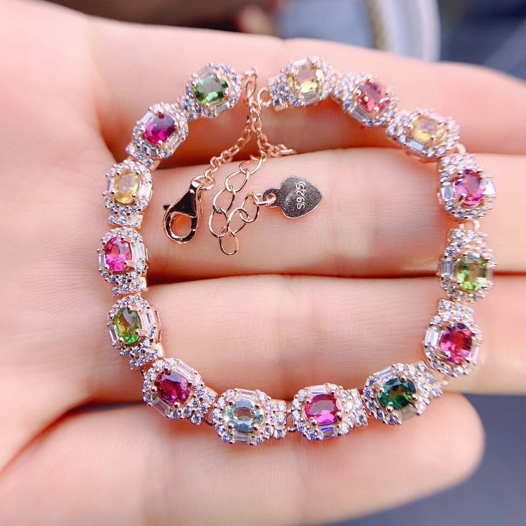 "Multitalented" - Inlaid Tourmaline Bracelet