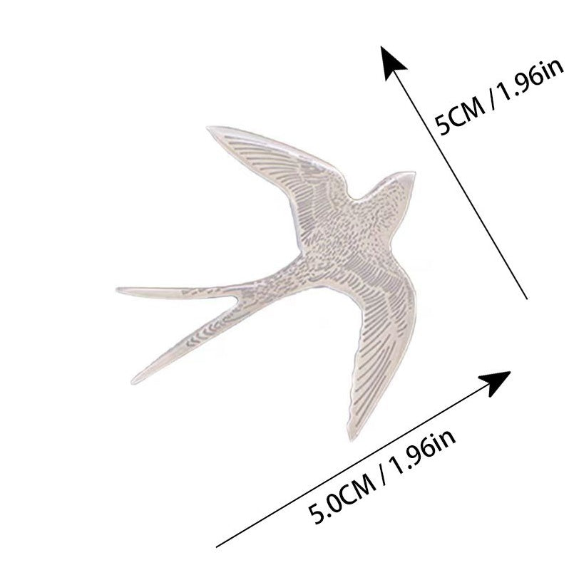 "Silver Bird" -  Metal Brooch