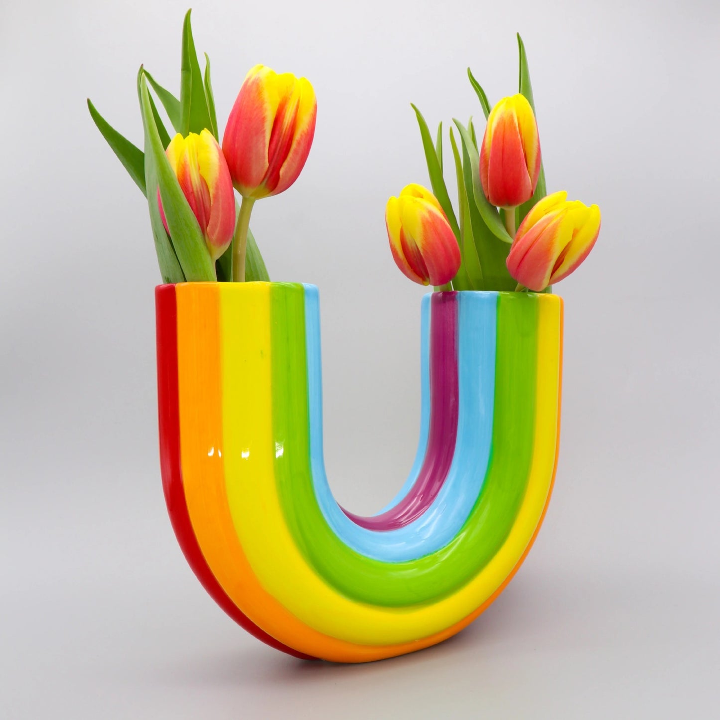 Hand-painted Rainbow Vase