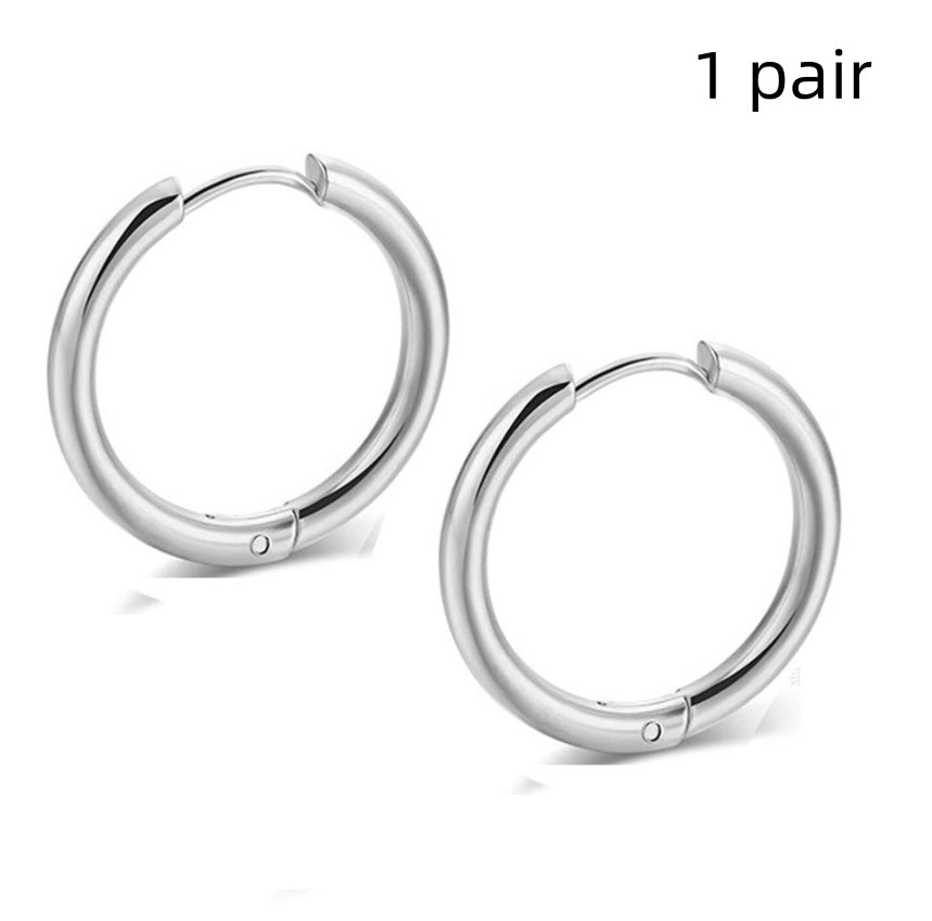 Small Hoop Titanium Steel Earrings