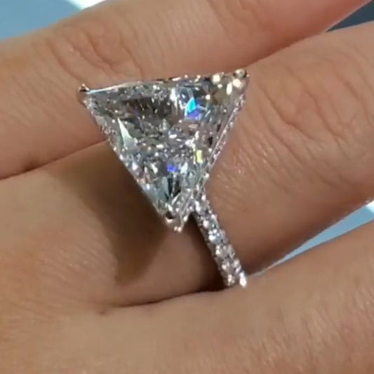 Triangular Zircon Ring