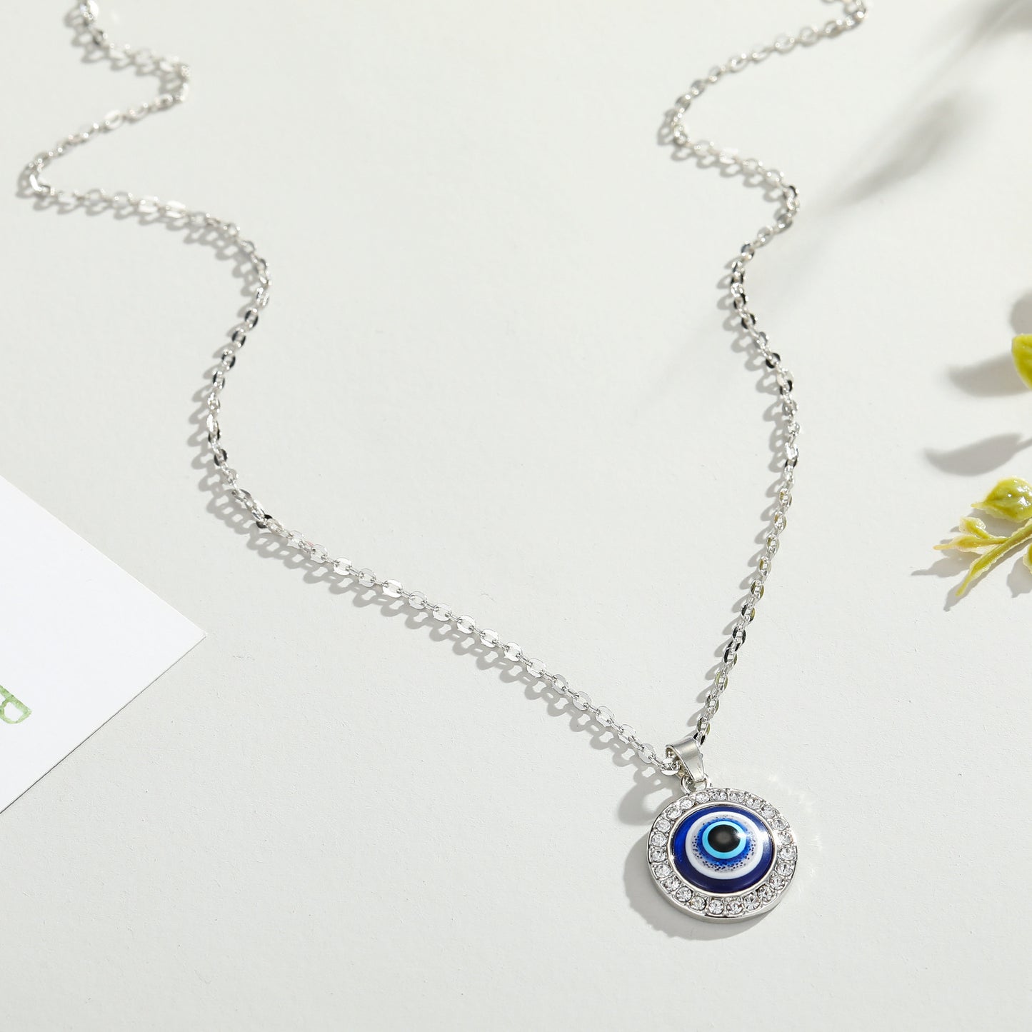 Evil Eye Protection Clavicle Chain Necklace and Bracelet