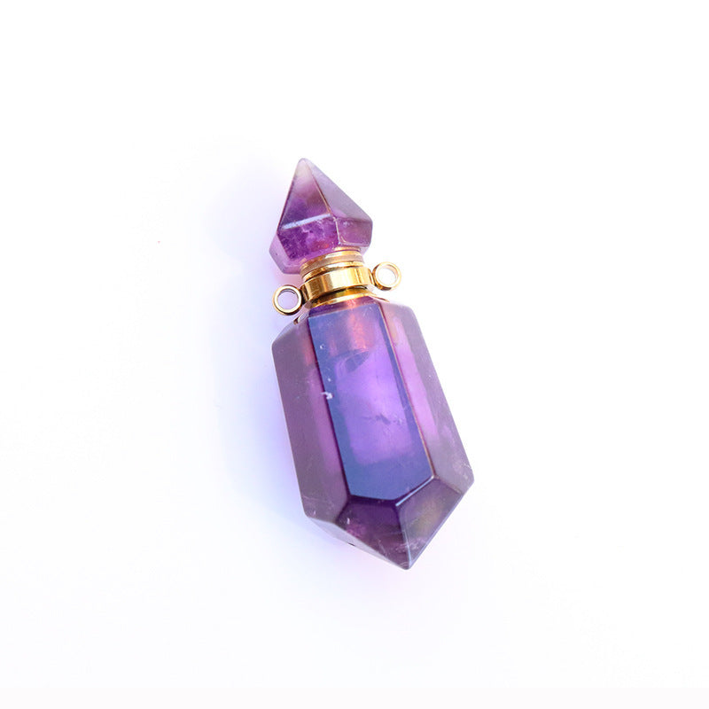Natural Crystal Perfume Bottle Necklaces
