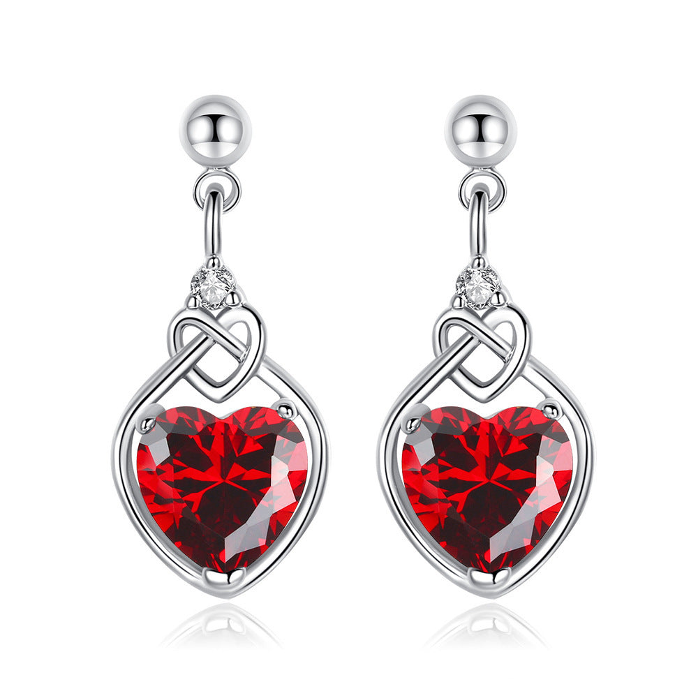 "My Passionate Heart" - Heart-shaped Imitation Ruby Jewelry Set