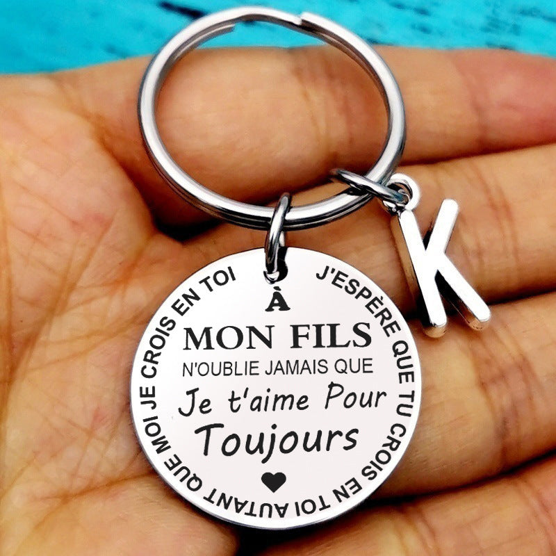 Inspirational Stainless Steel Keychain for Son and Daughter