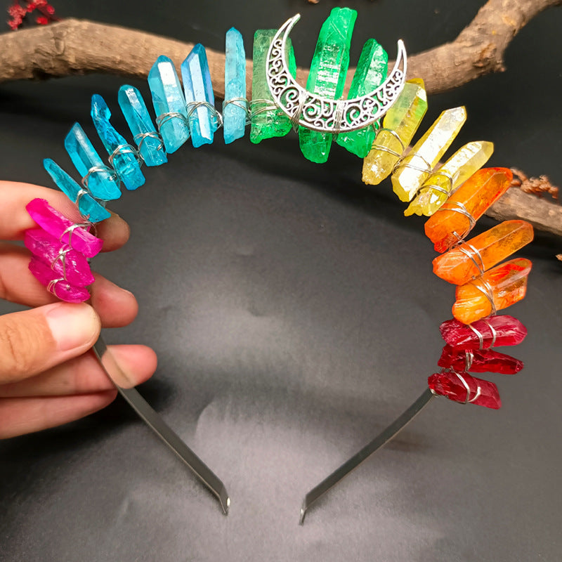 Rainbow Crystal Crown Hairband